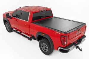 GMC 2500HD Powered Retractable Bed Cover - Rough Country - Matte Black - '20-'26